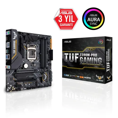 Asus TUF Z390M-Pro Gaming  Intel Z390 Soket 1151 DDR4 4266(OC)MHz mATX Gaming Anakart