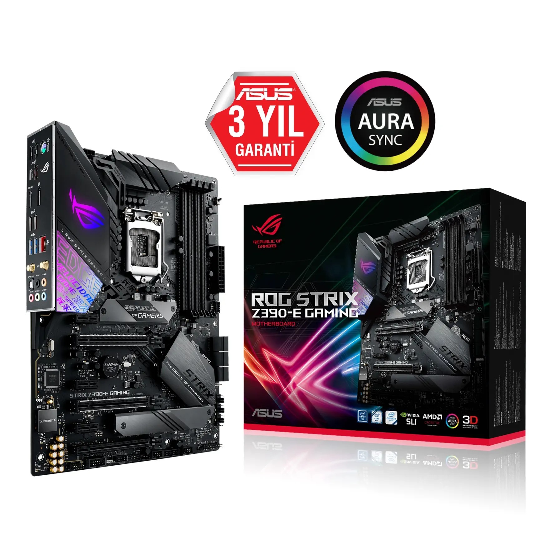 Asus Rog Strix Z390-E Gaming Intel Z390 Soket 1151 DDR4 4266(O.C.)MHz ATX Gaming(Oyuncu) Anakart