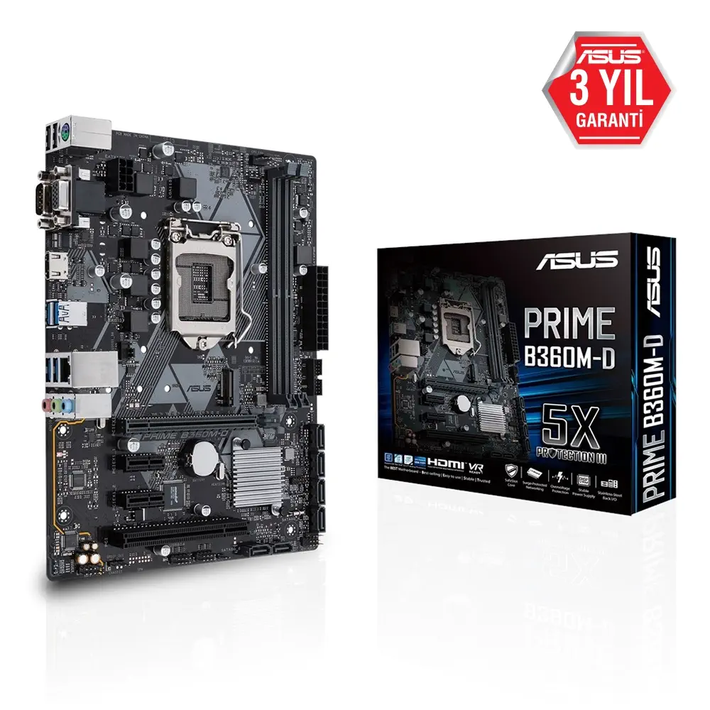 Asus Prime B360M-D Intel B360 Soket 1151 DDR4 2666MHz mATX Anakart