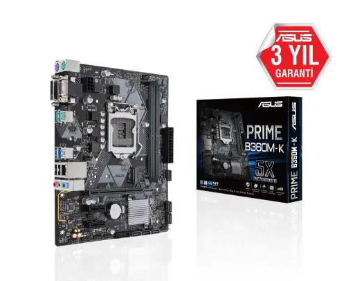 Asus Prime B360M-K Intel B360 Soket 1151 DDR4 2666Mhz mATX Anakart