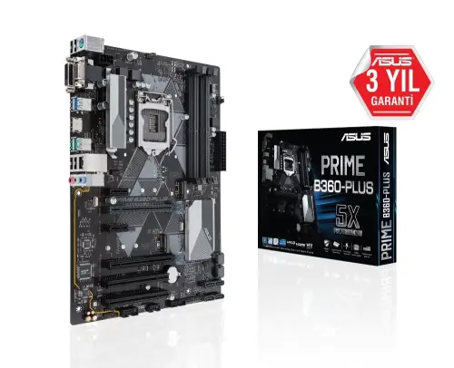 Asus Prime B360-Plus Intel B360 Soket 1151 DDR4 2666MHz ATX Anakart