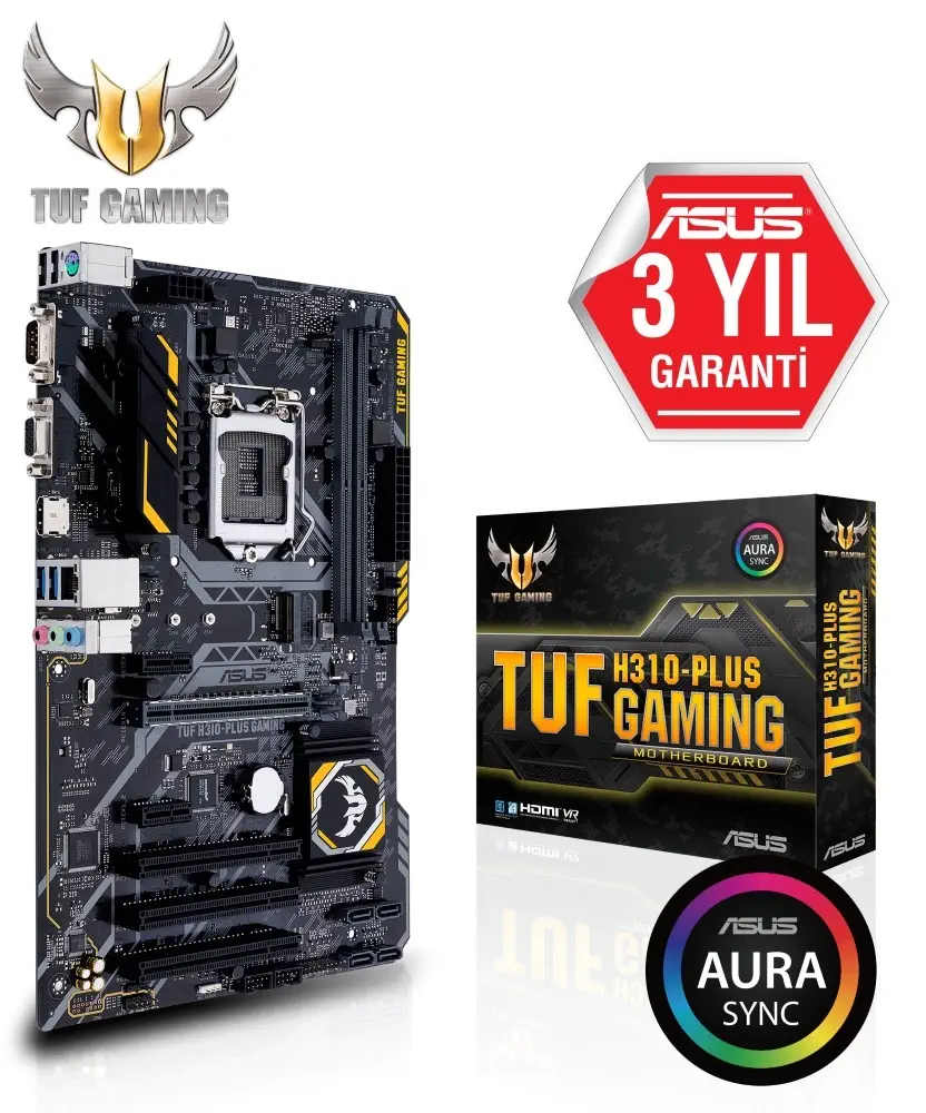 Asus TUF H310-Plus Gaming Intel H310 Soket 1151 DDR4 2666MHz ATX Gaming Anakart