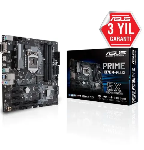 Asus Prime H370M-Plus Intel H370 Soket 1151 DDR4 2666Mhz mATX Anakart