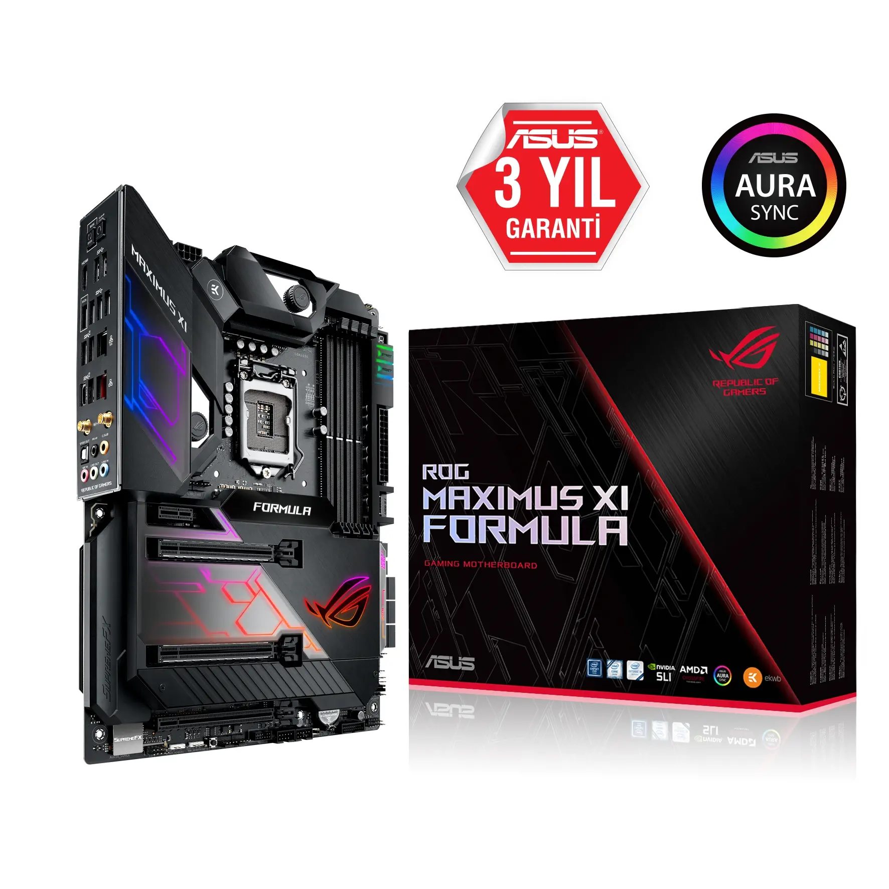Asus ROG Maximus XI Formula Intel Z390 Soket 1151 DDR4 4400(OC)MHz ATX Gaming Anakart