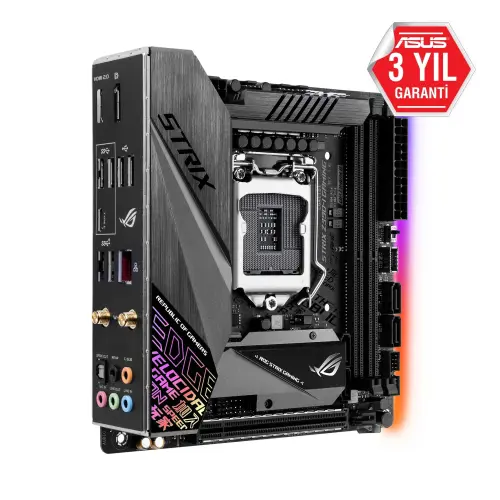 Asus ROG Strix Z390-I Gaming Intel Z390 Soket 1151 DDR4 4500(OC)MHz Mini-ITX Gaming Anakart