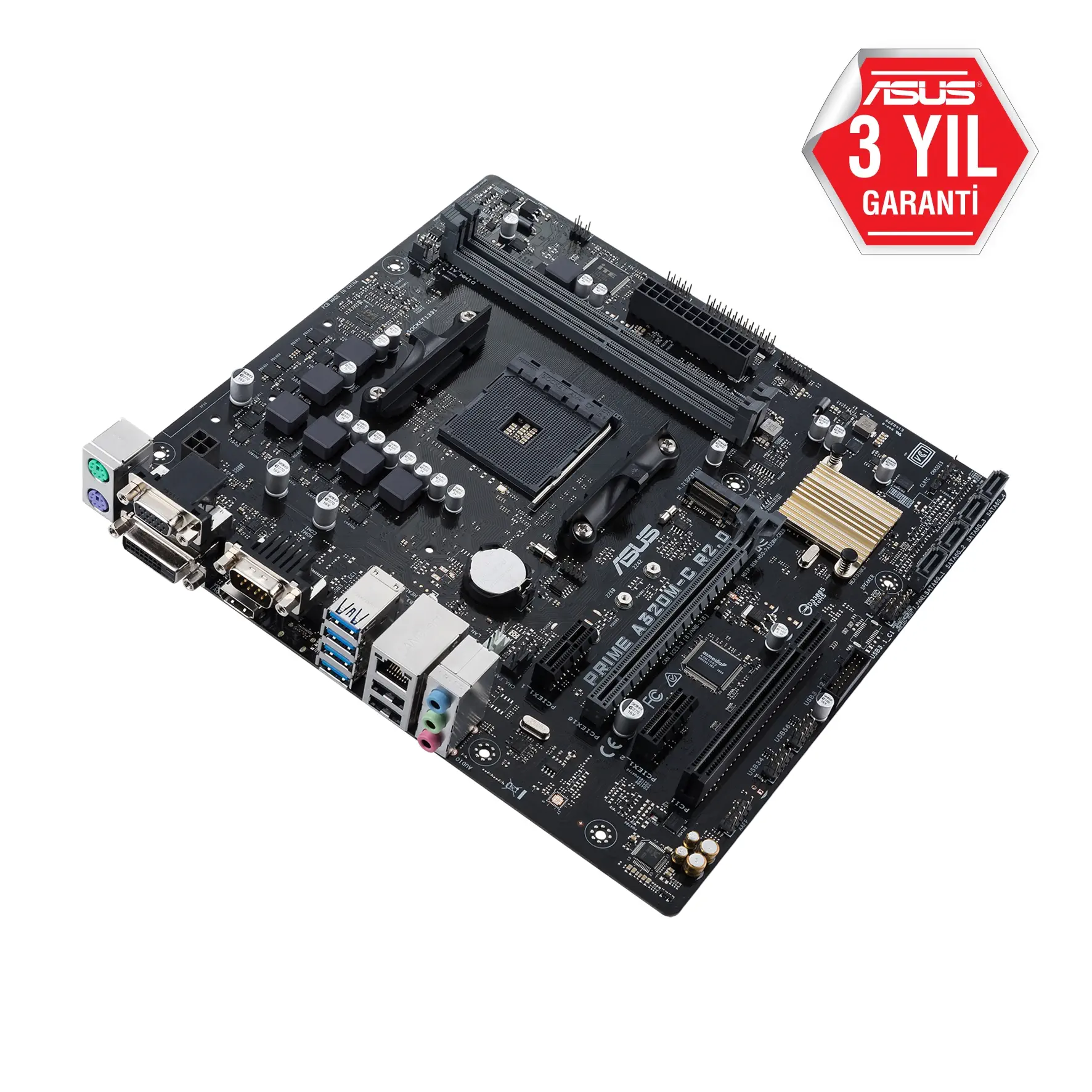 ASUS Prime A320M-C R2.0 AMD A320 Soket AM4 DDR4 3200(OC)MHz mATX Gaming Anakart