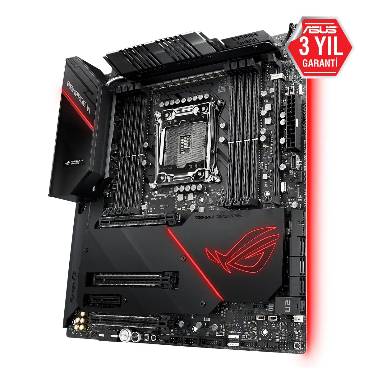 Asus ROG Rampage VI Extreme Omega Intel X299 Soket 2066 DDR4 4266(OC)MHz E-ATX Gaming Anakart