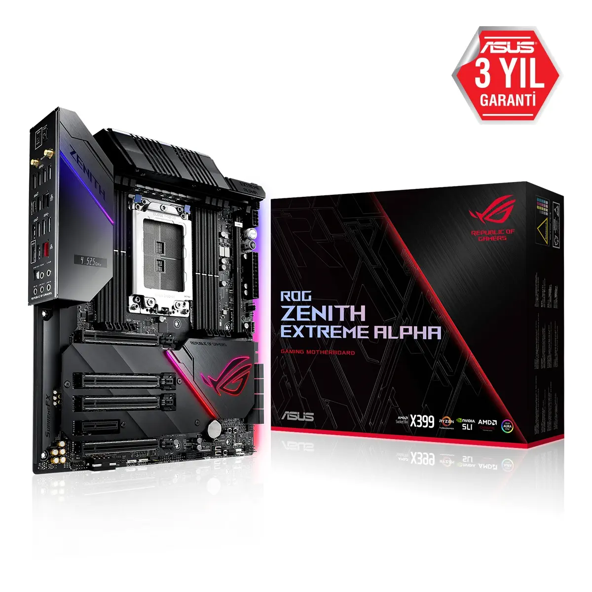 Asus ROG Zenith Extreme Alpha AMD X399 Soket TR4 DDR4 3600(OC)MHz E-ATX Gaming Anakart