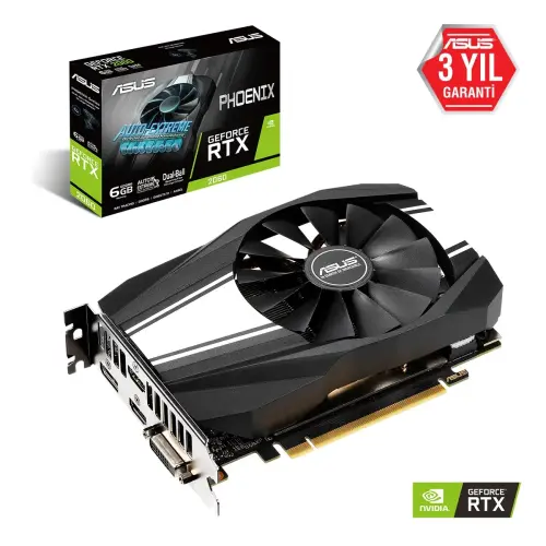 Asus PH-RTX2060-6G Phoenix GeForce RTX 2060 6GB GDDR6 192Bit DX12 Gaming Ekran Kartı