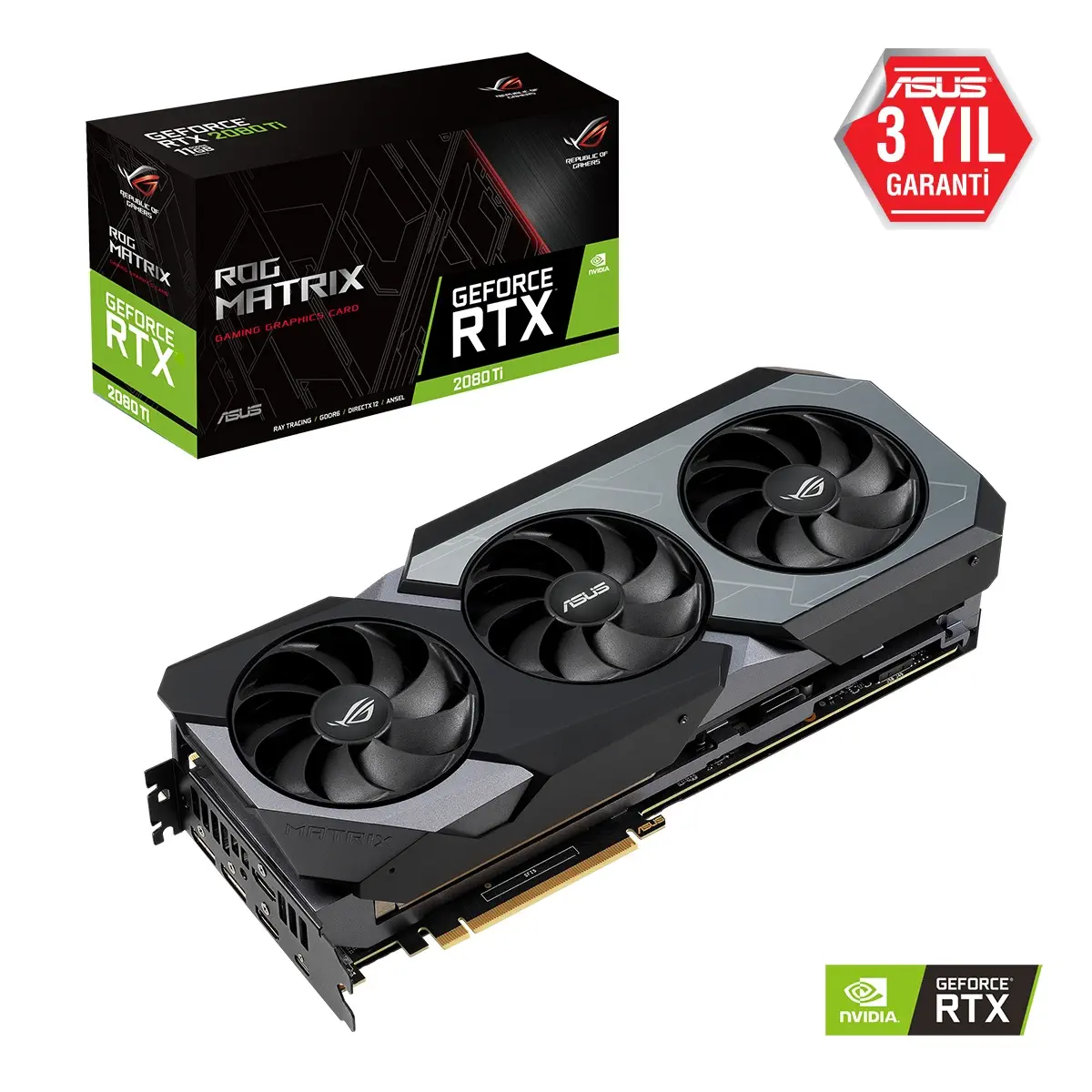 Asus ROG-Matrix-RTX2080Ti-P11G-Gaming GeForce RTX 2080 Ti 11GB GDDR6 352Bit DX12 Gaming Ekran Kartı