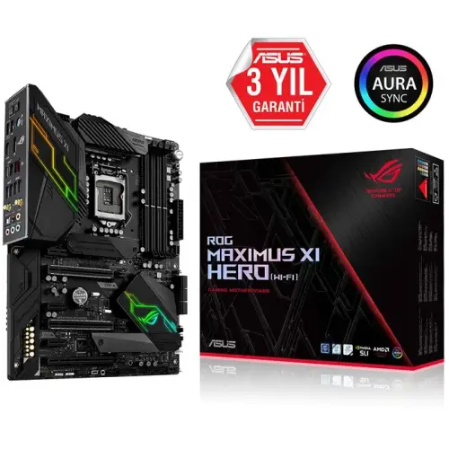 Asus Maximus XI Hero Wi-Fi Intel Z390 Soket 1151 DDR4 4400(OC)MHz ATX Gaming Anakart