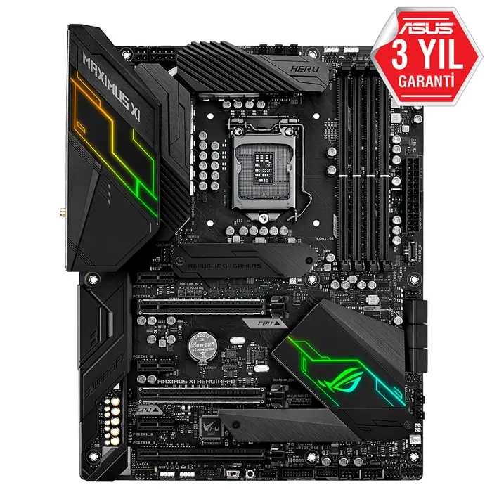 Asus Maximus XI Hero Wi-Fi Intel Z390 Soket 1151 DDR4 4400(OC)MHz ATX Gaming Anakart