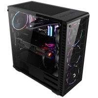 GamePower Horizon Gaming 4*120mm RGB Fanlı Temperli Cam Yan ve Ön Panel Mid ATX Kasa Kumanda ile RGB Aydınlatma Kontrolü