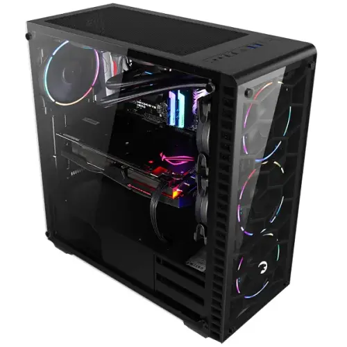 GamePower Horizon Gaming 4*120mm RGB Fanlı Temperli Cam Yan ve Ön Panel Mid ATX Kasa Kumanda ile RGB Aydınlatma Kontrolü