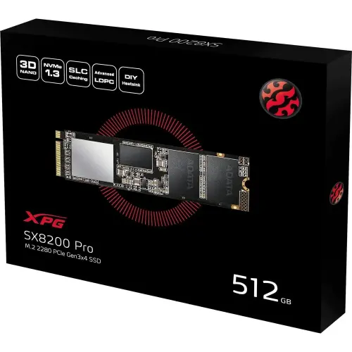 XPG SX8200 Pro 512GB 3350/2350MB/s M.2 SSD Disk - ASX8200PNP-512GT-C