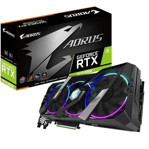 Gigabyte Aorus GeForce RTX 2070 Super 8G GV-N207SAORUS-8GC 8GB GDDR6 256Bit DX12 Gaming Ekran Kartı