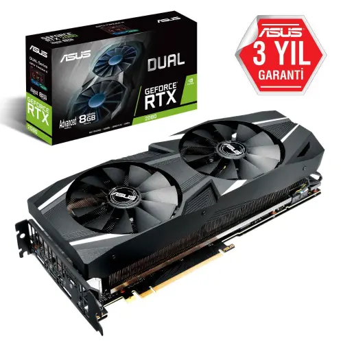 Asus Dual-RTX2080-A8G GeForce RTX 2080 8GB GDDR6 256Bit DX12 Gaming Ekran Kartı