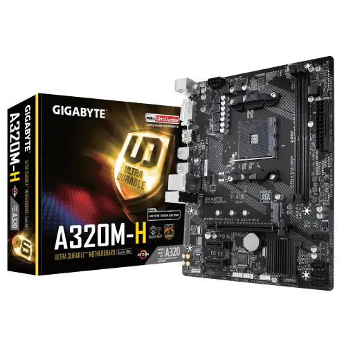 Gigabyte GA-A320M-H AMD A320 Soket AM4 DDR4 3200(OC)Mhz mATX Gaming Anakart