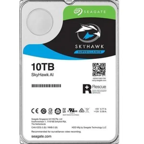 Seagate Skyhawk AI ST10000VE0008 10TB 3.5″ 7200Rpm 256MB 7x24 Güvenlik Diski
