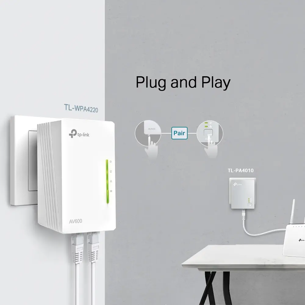 Tp-Link TL-WPA4220T  300 Mbps AV600  Powerline Adaptör