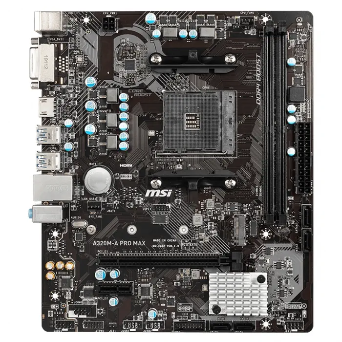 MSI A320M-A Pro Max AMD A320 Soket AM4 DDR4 3200(OC)MHz mATX Gaming Anakart