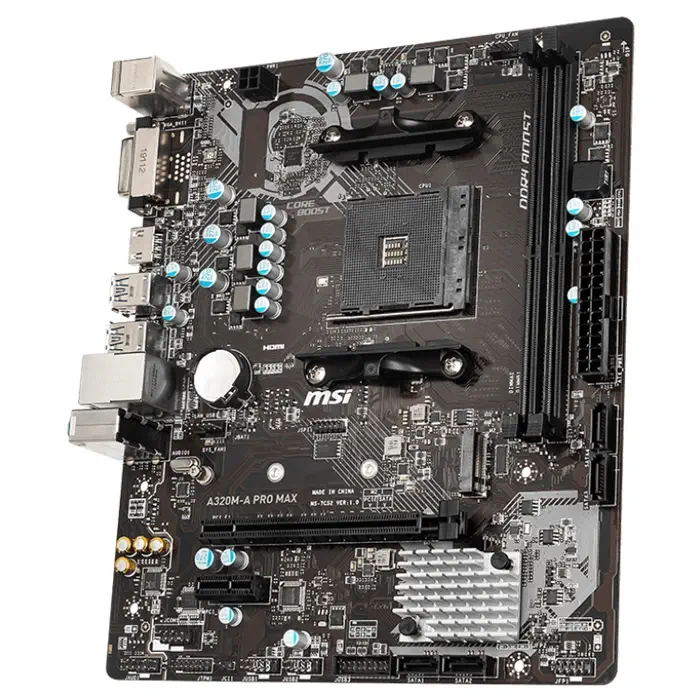MSI A320M-A Pro Max AMD A320 Soket AM4 DDR4 3200(OC)MHz mATX Gaming Anakart