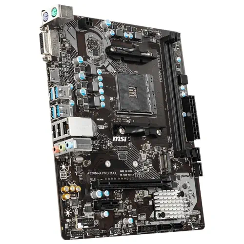 MSI A320M-A Pro Max AMD A320 Soket AM4 DDR4 3200(OC)MHz mATX Gaming Anakart