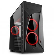 Sharkoon Night Shark Red USB 3.0 Kırmızı LED Fan Temperli Cam ATX Mid Tower Gaming Kasa