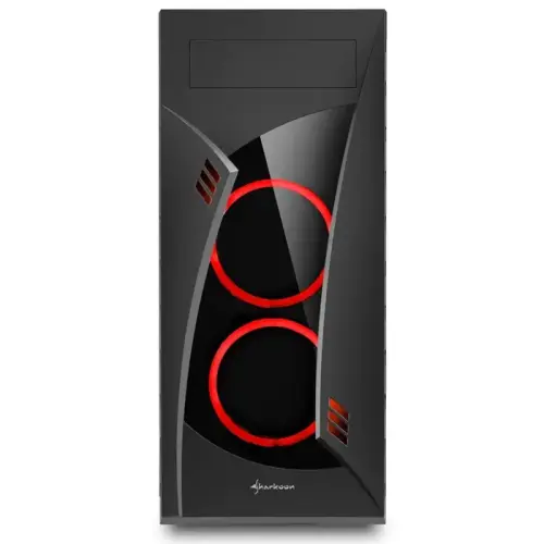 Sharkoon Night Shark Red USB 3.0 Kırmızı LED Fan Temperli Cam ATX Mid Tower Gaming Kasa