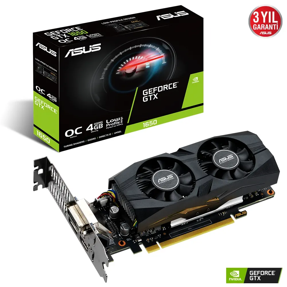 Asus GTX1650-O4G-LP-BRK GeForce GTX 1650 4GB GDDR5 128Bit DX12 Ekran Kartı