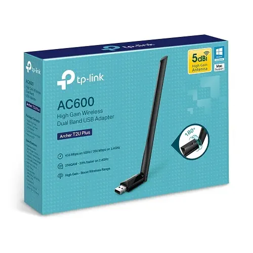 Tp-Link Archer T2U Plus AC600 Dual Band USB Adaptör