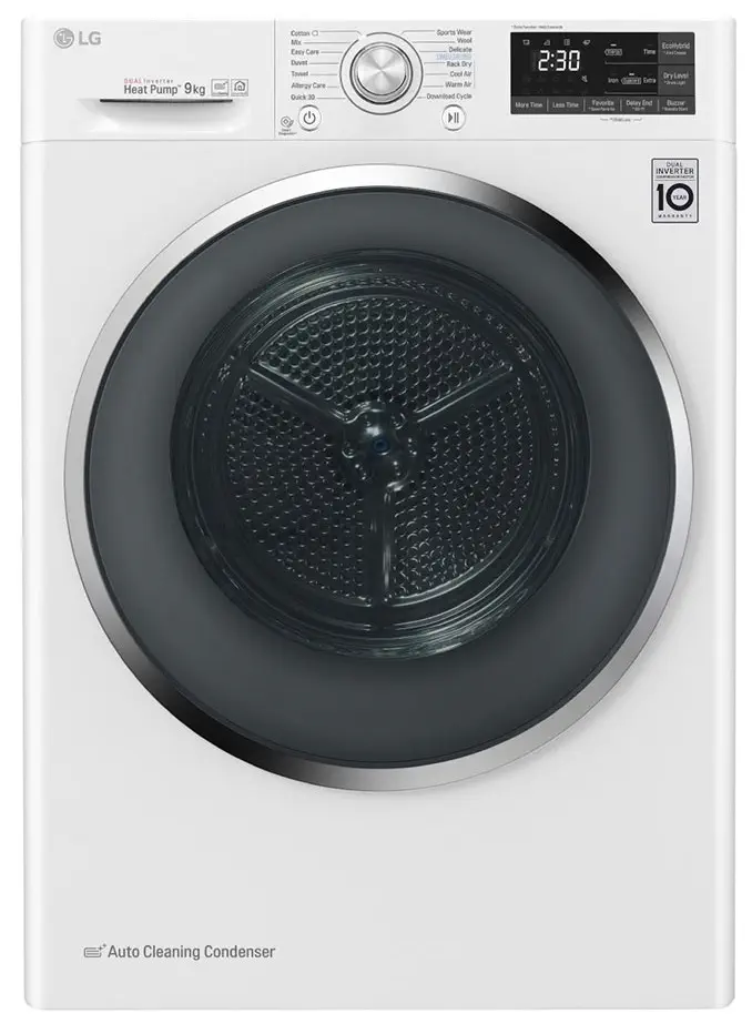 LG RC90U2AV2W A+++ 9 Kg Çift Inverter Çamaşır Kurutma Makinesi