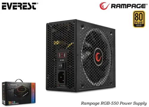 Rampage RGB-550 550W 80 Plus Gold 140mm RGB LED Fanlı Full Modüler Gaming Power Supply