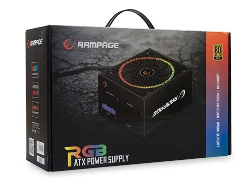 Rampage RGB-550 550W 80 Plus Gold 140mm RGB LED Fanlı Full Modüler Gaming Power Supply
