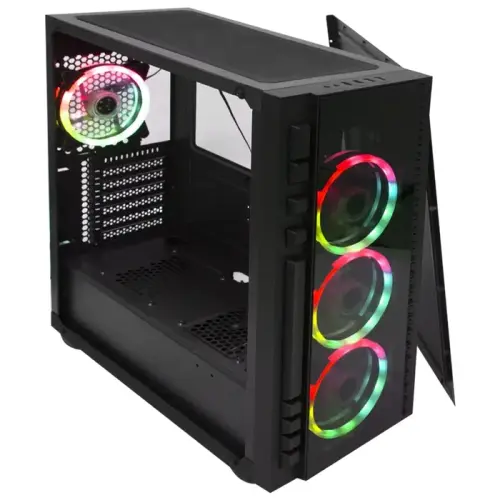 Rampage X-Titan RC99 600W 80 Plus Bronze USB 3.0 4xRGB Fan Temperli Cam Mid Tower Gaming Kasa