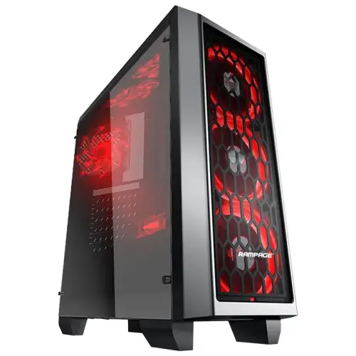 Rampage Chaser LED Fan Pleksi Yan Panel  USB 3.0 Mini Tower Gaming(Oyuncu) Kasa