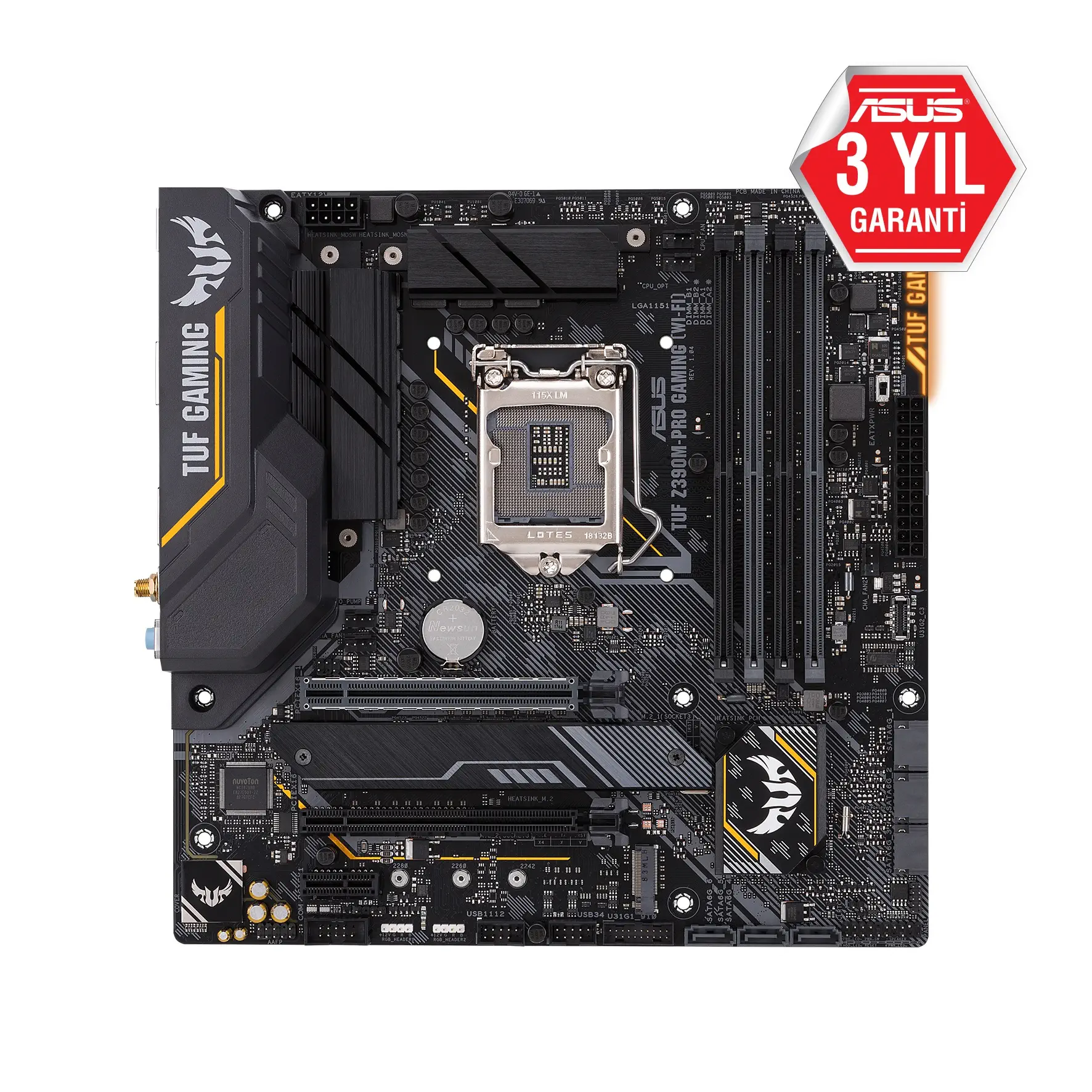 Asus TUF Z390M-PRO Gaming (Wi-Fi) Intel Z390 Soket 1151 DDR4 4266(OC)MHz mATX Gaming Anakart