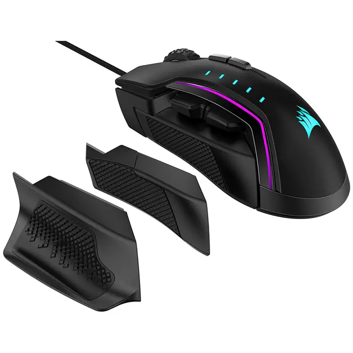 Corsair Glaive RGB Pro Siyah FPS/MOBA 18.000 DPI 7 Tuş Optik USB Kablolu Gaming Mouse - CH-9302211-EU