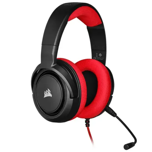 Corsair HS35 Stereo Kırmızı CA-9011198-EU Ayrılabilir Mikrofonlu Kablolu Gaming Kulaklık