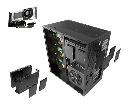 GamePower WARCRY ATX 6 ARGB Sessiz Fan Temper Cam  Gaming RGB Kontrolcüsü ve Uzaktan Kumanda Kasa  