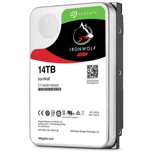 Seagate Ironwolf 14TB 3.5” 210MB/s 256MB SATA 3 7200Rpm NAS Disk - ST14000VN0008