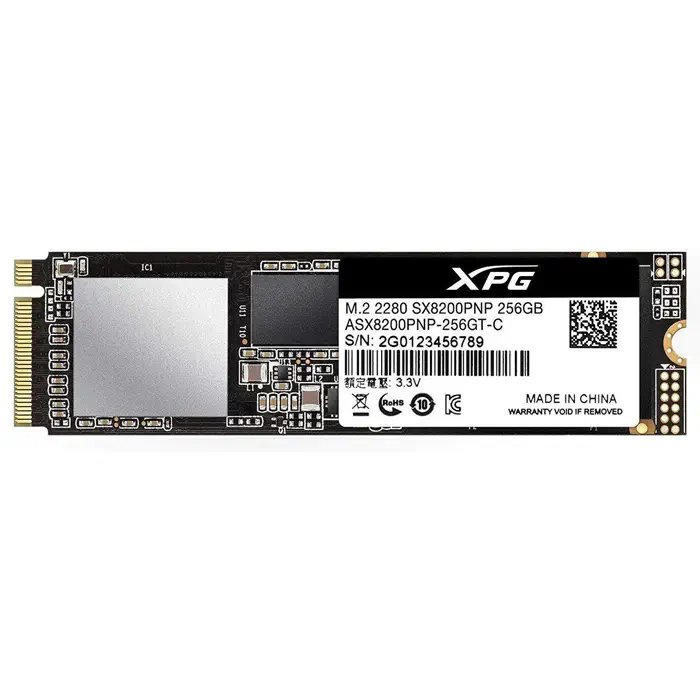 A-data XPG SX8200 Pro 256GB 3500MB/1200MB/s 3D NAND PCIe Gen3x4 M.2 2280 SSD Disk - ASX8200PNP-256GT-C
