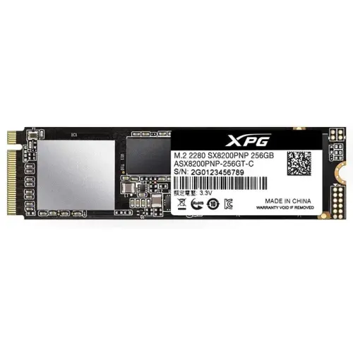 A-data XPG SX8200 Pro 256GB 3500MB/1200MB/s 3D NAND PCIe Gen3x4 M.2 2280 SSD Disk - ASX8200PNP-256GT-C