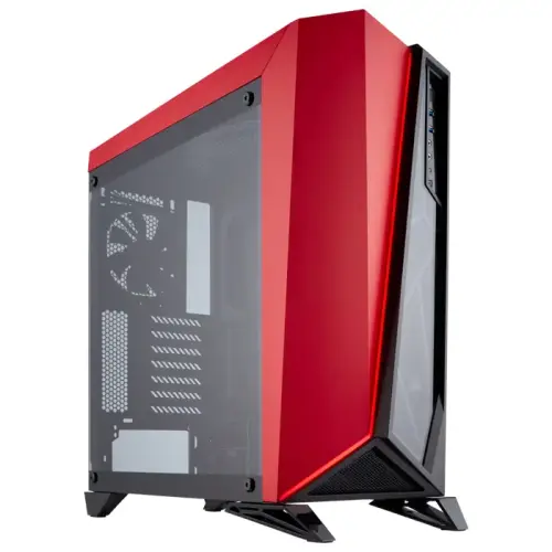 Corsair Carbide Spec-Omega CC-9011120-WW 120mm LED Fan Temperli Cam USB 3.0 Siyah-Kırmızı ATX Mid-Tower Gaming Kasa