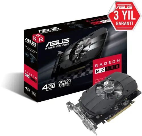 Asus AREZ-PH-RX550-4G-M7 Radeon RX 550 4GB GDDR5 128Bit DX12 Gaming Ekran Kartı