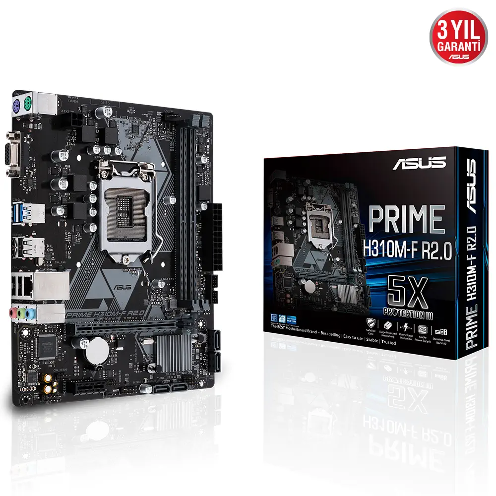 Asus Prime H310M-F R2.0 Intel H310 Soket 1151 DDR4 2666MHz uATX Gaming Anakart