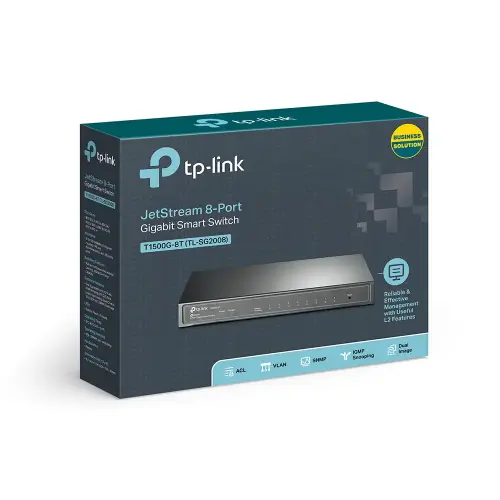 Tp-Link T1500G-8T 8 Port GigaBit Smart Switch