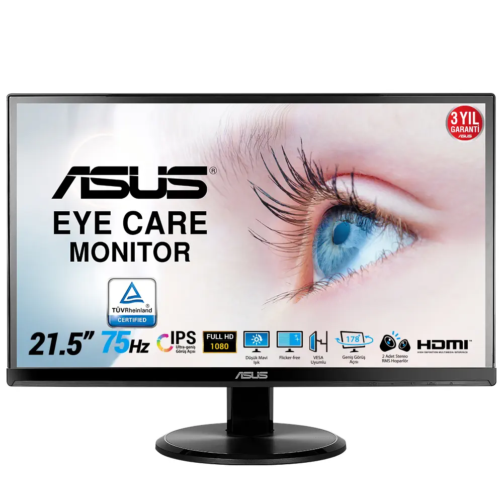 Asus VA229HR 21.5” 5ms 75Hz Eye Care Flicker Free LED IPS Full HD Gaming Monitör