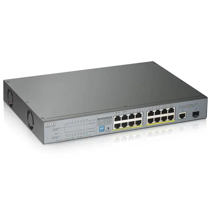 Zyxel GS1300-18HP 18 Port Gigabit 16 Port PoE + 1 SFP 170W Yönetilemez Switch