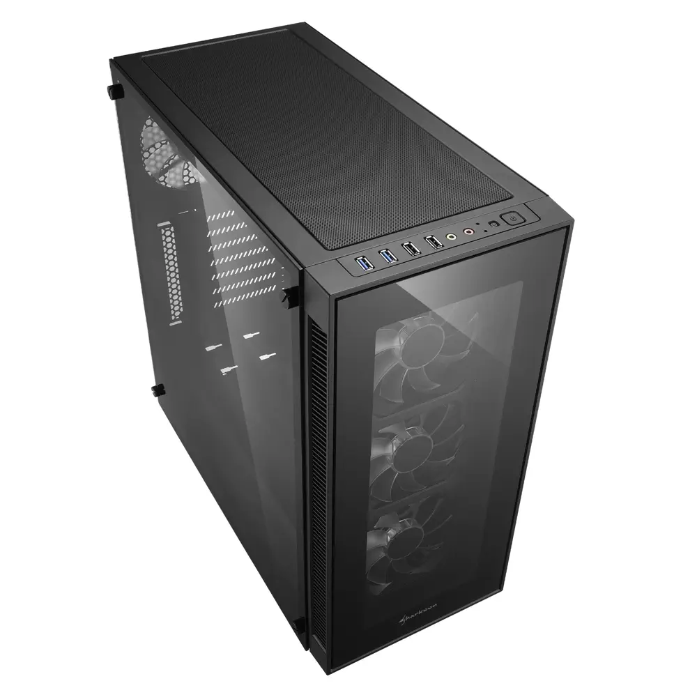 Sharkoon TG5 RGB USB 3.0 RGB LED Fan Temperli Cam ATX Mid Tower Gaming Kasa